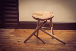 broken wooden stool