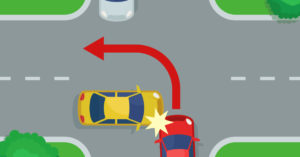 vector of a left-turn accident