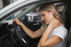 woman with whiplash after a car accident